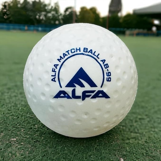 ALFA AB-99 Hockey Turf Ball | Color: White |Size : STANDARD | Material : PU CORK| Unisex Youth | FIH Standard Match Ball | Extremely Durable Material | Exclusive International Match Ball
