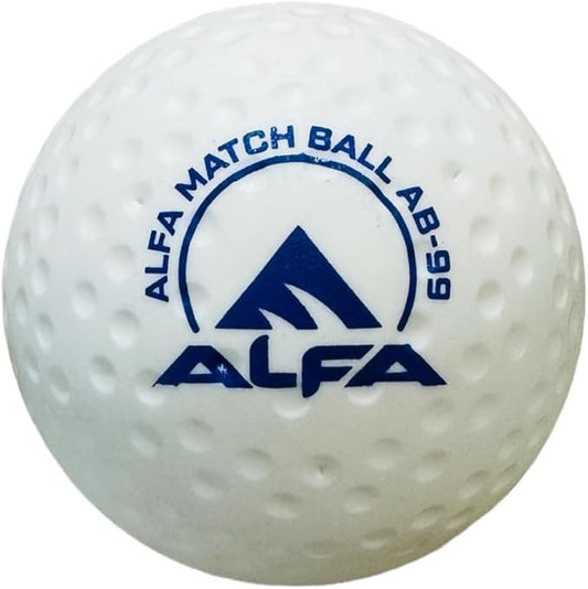 ALFA AB-99 Hockey Turf Ball | Color: White |Size : STANDARD | Material : PU CORK| Unisex Youth | FIH Standard Match Ball | Extremely Durable Material | Exclusive International Match Ball