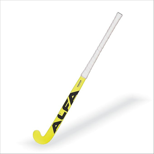 ALFA Indoor 10 Hockey Stick | Color : Yellow | Material : 10% Carbon Composite | Dual Core Technology | Hybrid Composite Structure | Enhanced Control | Lightweight and Durable