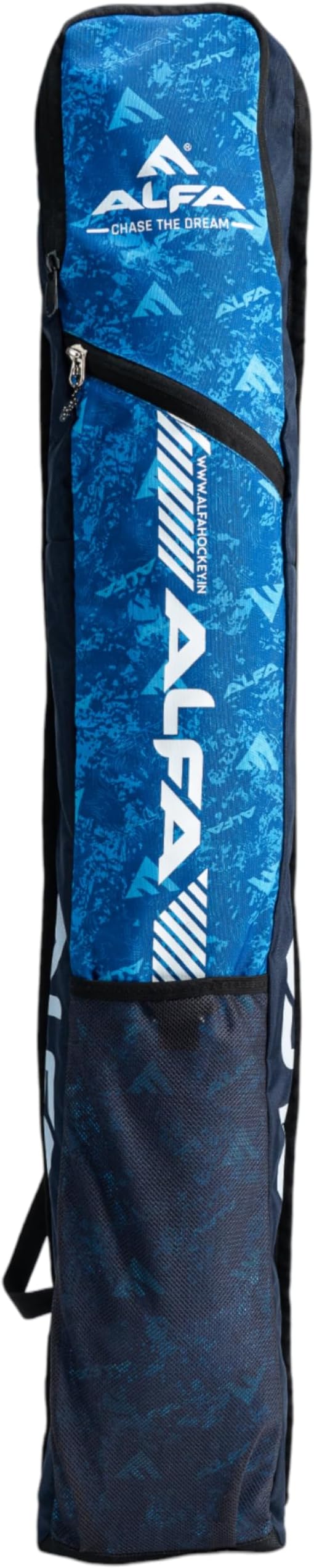 ALFA Storm Hockey Bag for Two Sticks | Color : Multicolor |Size : Adjustable |Material : Polyester | Lightweight and Durable | Spacious Main Compartment | Zipper Pocket for Accessories | Jali Pocket for Organization